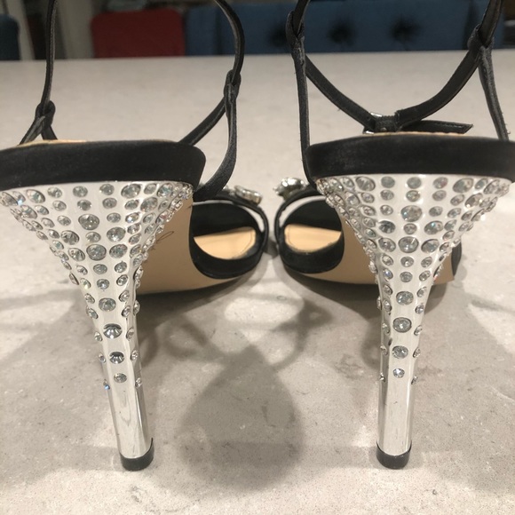 Badgley Mischka Jewel Crystal Studded Heels, SZ 8.5 - Picture 4 of 7